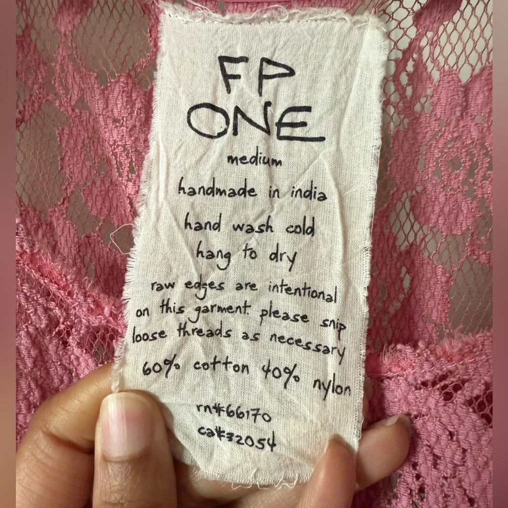 Free People Pink Lace Dress medium